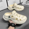 Eyriphy Loch Schuhe Für Männer Neue Trendy Sommer Dicke Sohle Erhöhen AntiSlip Mode Arbeit Strand Hausschuhe Plattform Männlichen Garten Schuhe 2