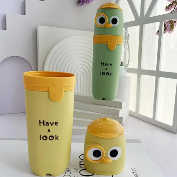 Glatte Reise Zahnbürste Tasse niedlichen Design Zahnbürsten halter feuchtigkeit beständige Cartoon-Kit bequem keine Leckage staub dicht 2