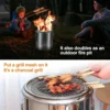 Tragbarer Holzkohlegrill für den Außenbereich, Edelstahl, rauchfrei, zum Aufhängen, Herdgrill, Outdoor-Camping-Kochgeschirr für Wandern, Picknick 5