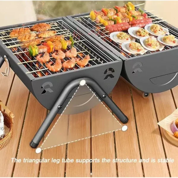 Tragbare Holzkohle grill Tischplatte im Freien Grill Raucher kleiner Grill für das Kochen im Freien Garten Camping Picknick Strand 5