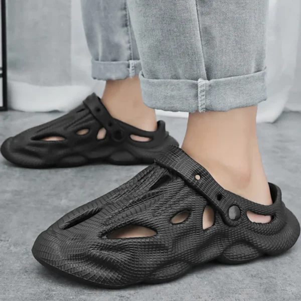 Comwarm Herren-Sommer-Hausschuhe, modisch, leicht, für den Außenbereich, Strandsandalen, neue weiche Sohle, atmungsaktive Rutschen, lässige Haus-Flip-Flops 2