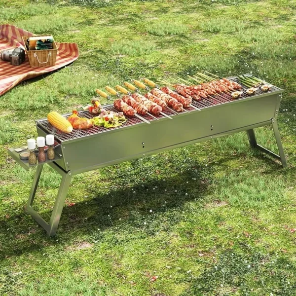 Haushalts klapp kohle Grill ofen tragbarer Outdoor-Camping kocher Edelstahl-Grill Grill Camping Grill ausrüstung 3