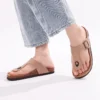 Shevalues Sommer Kork Hausschuhe für Männer weiche Sohle Home Slides mit Bogen Unterstützung flache Flip Flops Herren gemütliche lässige Schlafzimmer Sandalen 6