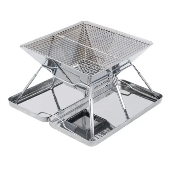 Tragbare Falten BBQ Grill Herd Campingmoon MT-2 Camping Grill Herd 34x35cm Tragbare Edelstahl BBQ Grill Nicht-stick