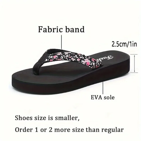 1pc Damen Blumenmuster Mode Flip Flops rutsch feste leichte Strand plattform Hausschuhe Damenschuhe atmungsaktive offene Zehen 5
