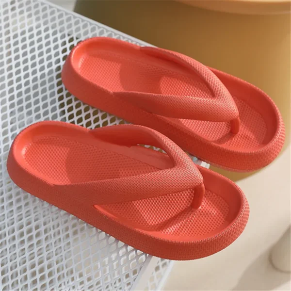 Weiche Sohle Plattform Flip-Flops Frauen 2025, Sommer Strand, rutschfeste Wolke Hausschuhe Frau dicke Sohle Clip Toe Badezimmer Rutschen Sandalen 6