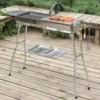 Holzkohlegrill aus Edelstahl für den Außenbereich, großes Grillwerkzeug, tragbar, mit kostenloser Installation, Griff, zusammenklappbar, zum Kochen 3