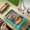 Einweggrill, tragbarer Holzkohlegrill, Grillset zum Kochen im Innen- und Außenbereich, Grillset für BBQ, Picknick, Camping 2