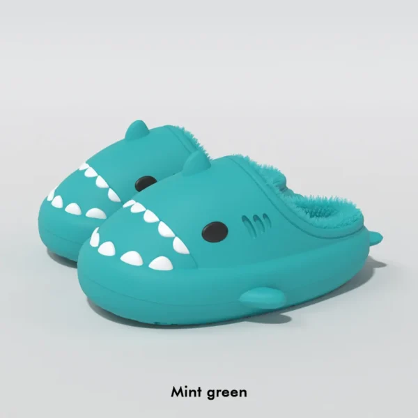 Lächeln Pop Männer Winter Shark Hausschuhe Plüsch Warme Cartoon männer Baumwolle Hausschuhe Outdoor Gleitschutz Wasserdichte Pelz Flauschigen Männer Schuhe 6
