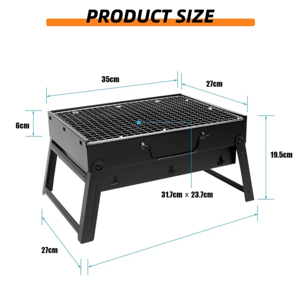 BBQ Holzkohlegrill Reisegrill Minigrill Tischgrill Picknick Campinggrill 6