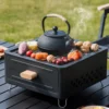 Barbecue Grill Tischplatte Holzkohleofen Quadratischer Campinggrill Holzkohlegrillofen zum Kochen im Freien Camping Picknicks Strand 4