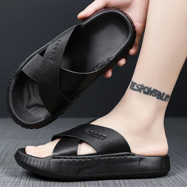 Trendige Herren-Hausschuhe, Sandalen, Strandschuhe, Sommer, offene Zehen, lässige Sandalen, Outdoor-Hausschuhe, weicher Boden, bequem, rutschfest 6