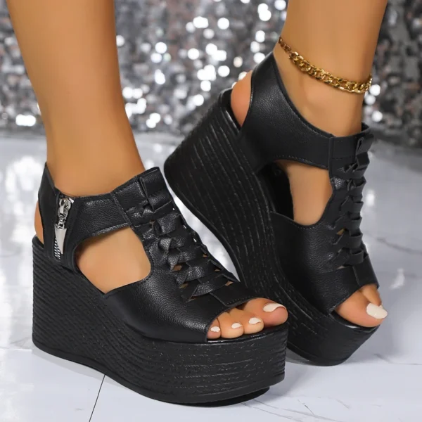 Frauen Sandalen Sommer Neue Keile Plattform Sandalen Frauen Sexy High Heels Schuhe Peep Toe Öffnen Zu Fuß Designer Sandalen Frauen 3