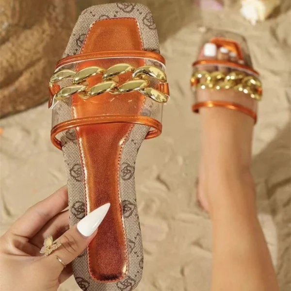2024 neue Sommer Frauen Flache Hausschuhe Luxus Outdoor Strand Flache Sandalen Trend Marke Designer Hausschuhe Frauen Große Größe Rutschen Frauen 2