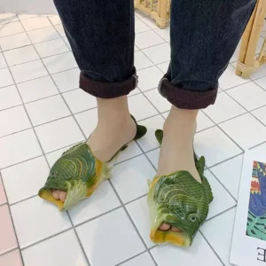 Unisex Mädchen Sommer Strand Fisch Sandalen Frau weiche Eva Flipflops Designer offene Zehen Tier Fisch Hausschuhe plus Größe Paare Clogs