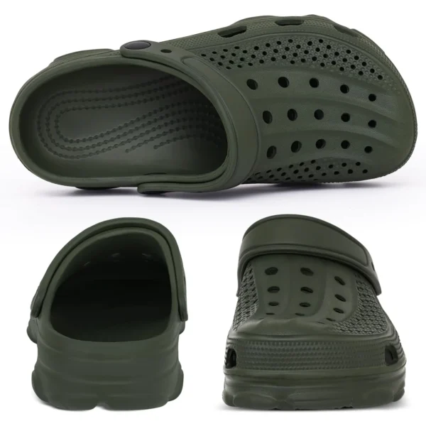 Comwarm Herren-Clogs, Hausschuhe, atmungsaktiv, für den Garten, rutschfest, bequem, Strandschuhe, Herren-Sandalen, für drinnen und draußen, lässiger Angelschuh 2