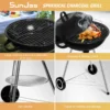 Holzkohlegrill, Kugelgrill mit Deckel, Rundgrill mit Rädern und Griff, BBQ Grills Campinggrill, Schwarz 2