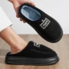 Plus Size Herren-Hausschuhe, flauschig, bequem, Memory-Schaum, weiche Paarschuhe, rutschfeste, warme Winter-Plüsch-Hausschuhe 3