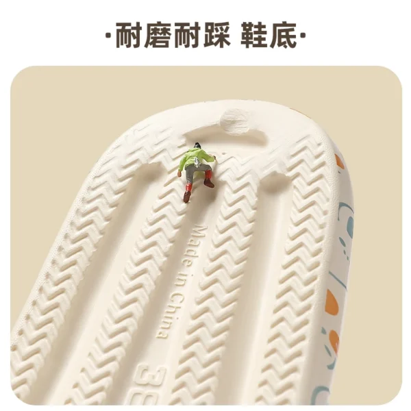Cartoon Bär Graffiti Herz RabbPrint Frauen Hausschuhe Männer Flip-Flops Dicke Weiche EVA Nicht-slip Sommer Sandalen Hause Strand rutschen 6