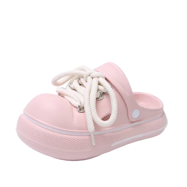 Sommer Mode Trend Bequeme Atmungsaktive Clogs Weiche Hausschuhe Schnüren Hausschuhe Outdoor Baotou Strand Sandalen EVA Flache Schuhe