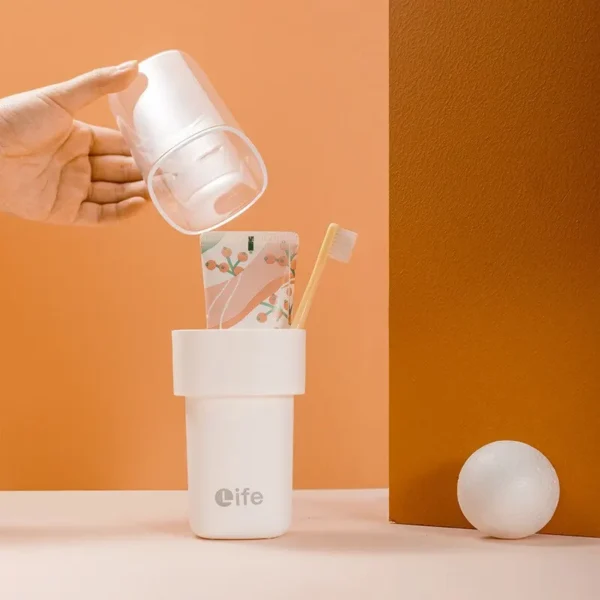 Doppels chicht einfache Mundwasser Tasse Haushalt Zahnbürste Tasse Paar Reise Zahnbürste Aufbewahrung sbox waschen und spülen tragbare Set 3