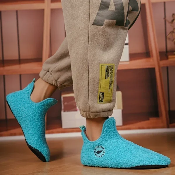 YRZL Winter Slippers Men Couple Slippers Non-slip Warm Women and Men Slipper Indoor Soft Shoes Comfortable Flat Home Cotton Shoe 5
