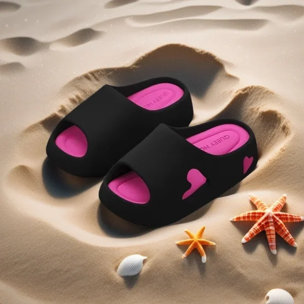 Plattform Sandalen Frauen Sommer Nicht Slip Liebe Indoor Strand Sandalen Wolke Slipper Rutsche Haus Flip-Flops Weibliche Weiche Outdoor EVA 2