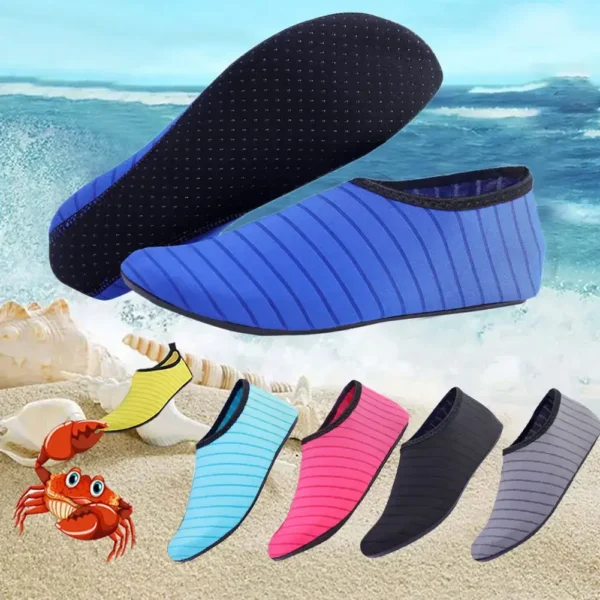 Schnell trocknende Wasserschuhe, Gummisohle, Tauchschuhe, Unisex, Strand, Schwimmen, Tauchsocken, rutschfest, zum Surfen am Meer, für Erwachsene und Kinder 2