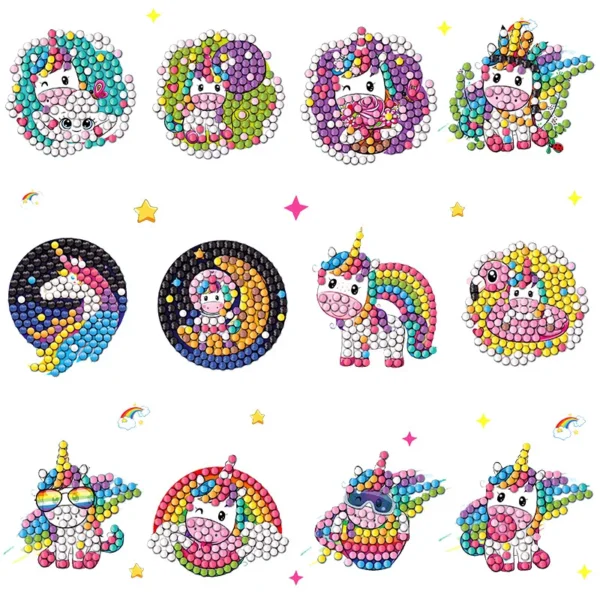 2024 neue Stich Kinder Diamant Aufkleber handgemachte DIY Punkt Diamant Malerei zufällige Paste Set