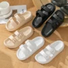Dicke Plattform Wolke Hausschuhe Frauen Doppel Schnalle Weiche Sohle Kissen Rutschen Sandalen Frau Sommer Strand Rutschfeste Flip-Flops
