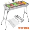 Klappbarer Grill Grill tragbarer Holzkohle grill im Freien Edelstahl Koch gitter Camping Picknick Grill werkzeug