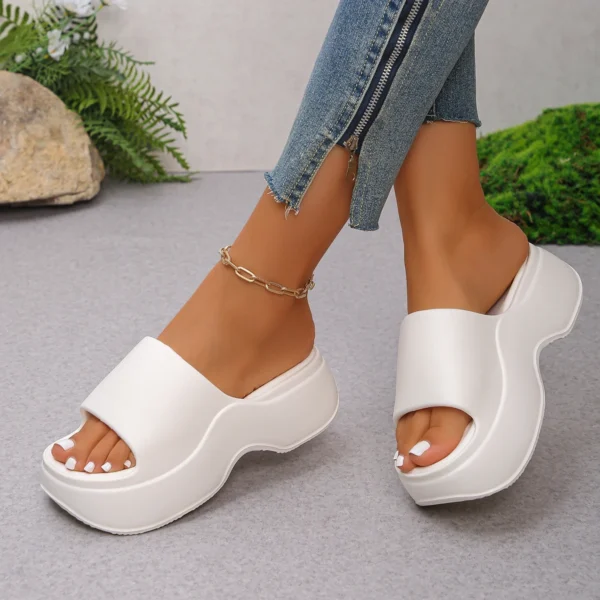 Rosa Eva Keilabsatz Frau Hausschuhe Sommer Strand Plattform Sandalen Frauen Outdoor Weiche Sohle Wolke Hausschuhe Schuhe Mule Flip-Flops 3