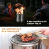 Edelstahl-Wickel grill Holzkohle grill rauchfreier Grill Koch rost tragbarer Camping ofen Haushalts grill werkzeuge 6