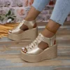 Frauen Sandalen Sommer Neue Keile Plattform Sandalen Frauen Sexy High Heels Schuhe Peep Toe Öffnen Zu Fuß Designer Sandalen Frauen