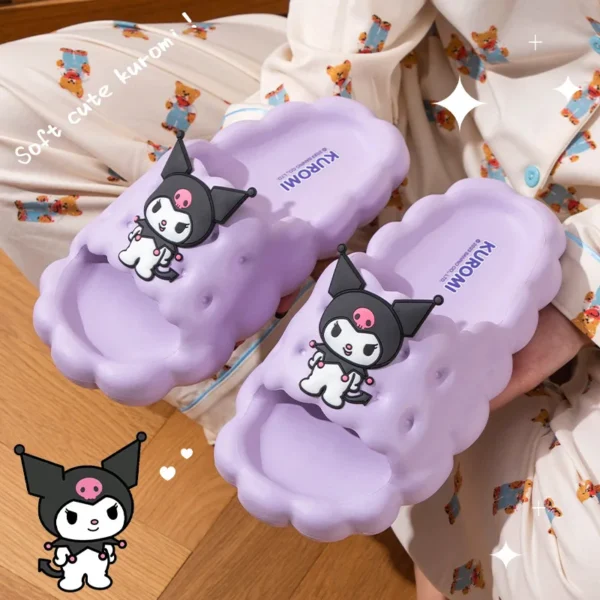 Sanrio Hausschuhe Hello Kitty Cinnamoroll Kuromi Hausschuhe Kawaii Damen Hausschuhe Bequeme rutschfeste Haus flache Hausschuhe 3