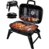 Tragbarer Holzkohlegrill, kleiner Tisch-Holzkohlegrill zum Kochen im Freien, Grillen, faltbarer Tisch, Grill für Camping, Picknick