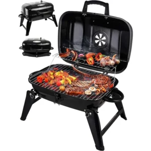 Tragbarer Holzkohlegrill, kleiner Tisch-Holzkohlegrill zum Kochen im Freien, Grillen, faltbarer Tisch, Grill für Camping, Picknick