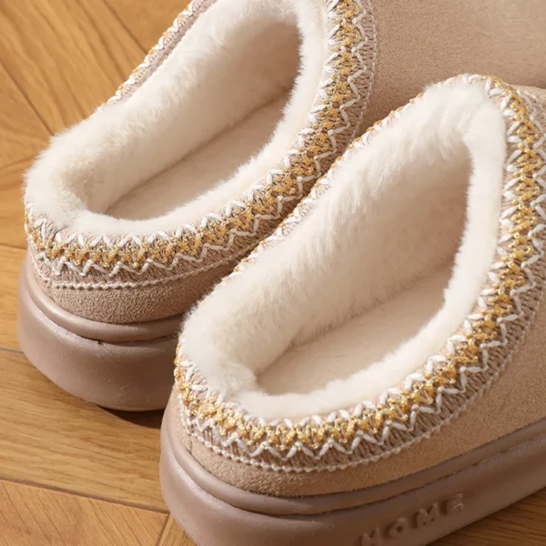 Neue Mode Flauschige Plattform Hausschuhe für Frauen 2024 Winter Plüsch Warme Baumwolle Schuhe Frau Komfort Rutschfeste Unisex Hause Hausschuhe 6