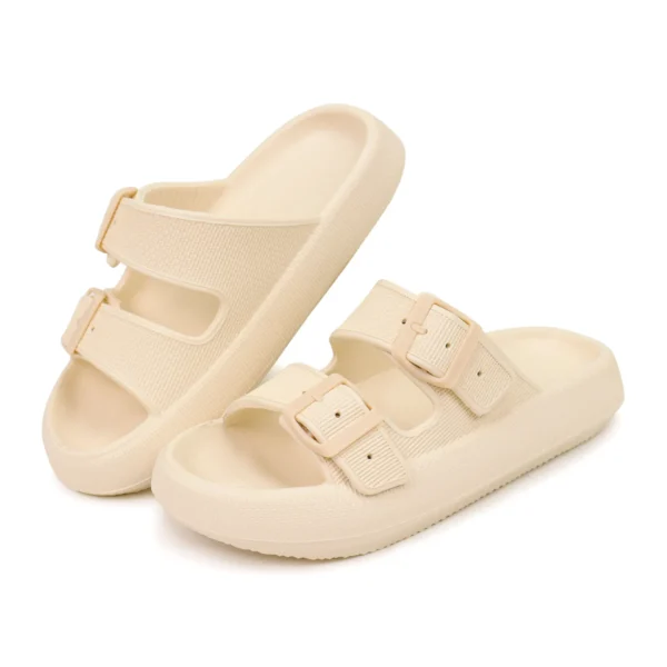 Asgard Sommer-Plateau-Sandalen für Damen, modische weiche Wolken-Strand-Hausschuhe mit Doppelschnalle, 2025, neue Komfort-EVA-Flachrutschen 3