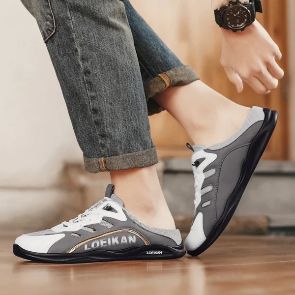 Herren Plus Size Casual Mesh Hausschuhe Sommer atmungsaktive rutschfeste Wanderschuhe Mode Baotou bequeme Outdoor-Sportsandalen 4