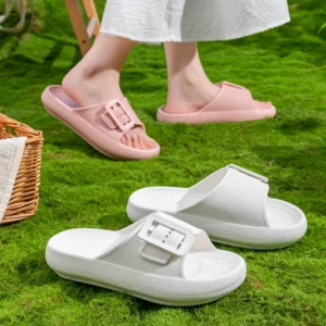 Neue Damen-Flip-Flops mit dicker Sohle – Sommer-Outdoor-Sandalen, leichte EVA-Strandrutschen, rutschfeste Unisex-Schuhe für die Dusche