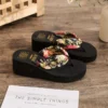 2025 mode Frauen Flip-Flops Sommer Strand Plattform Hausschuhe Casual Außerhalb Keile Sandalen Sommer Frauen Schuhe 2