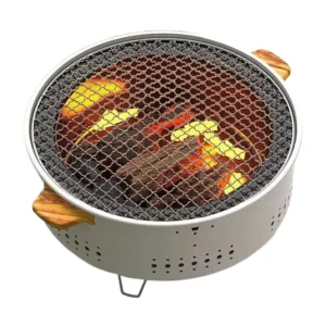 Multifunktionaler koreanischer Grill, tragbarer Holzkohleofen zum Kochen von Tee und Fleisch im Freien zu Hause