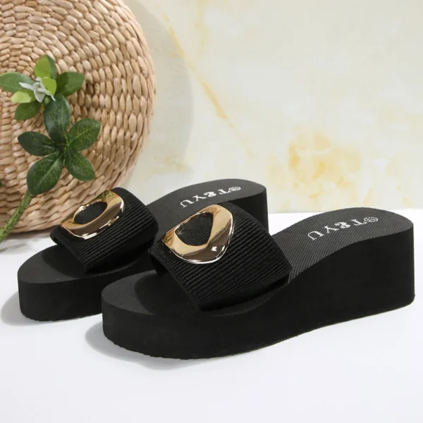 Leichte Keil-Hausschuhe für Damen, 2022, Sommer, dicker Boden, Plattform, Strandsandalen, Damen, Übergröße 42, rutschfeste Outdoor-Rutschen 6
