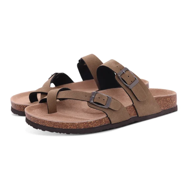 Kidmi Damen Herren Sandalen Kissen Fußbett Outdoor Verstellbare Schnalle Kork Fußbett Rutschen für Sandalen mit bequemer Fußgewölbeunterstützung 5