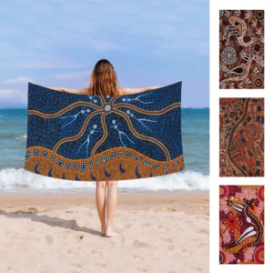 Australische Ureinwohner Kunst Handtuch Mikro faser Strand tuch saugfähig schnell trocknen weichen Yoga Schwimmbad Bergsteigen Handtuch