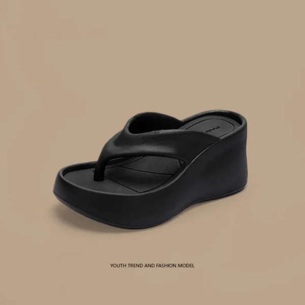 Damen Clip Toe Wedge Flip Flops 2024, Sommer, klobige Plattform, Strandsandalen, Damen, dicke Sohle, hochhackige Eva-Hausschuhe, Slides 6
