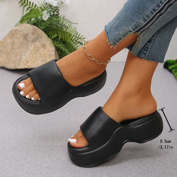 Rosa Eva Keilabsatz Frau Hausschuhe Sommer Strand Plattform Sandalen Frauen Outdoor Weiche Sohle Wolke Hausschuhe Schuhe Mule Flip-Flops 6