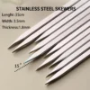 40 Stück Metallspieße aus Edelstahl 304, 13,5 Zoll flache Grill-Kebab-Sticks, robuste Kebabs mit Metall-Aufbewahrungsrohr zum Grillen 6