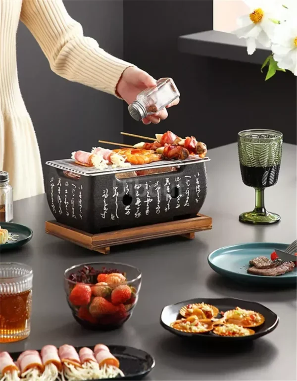 Tragbare Japanischen Bbq Grill Korean Carbon Grill Grills Aluminium Legierung Indoor Outdoor Bbq Herd Grill Werkzeuge holzkohle grill 6